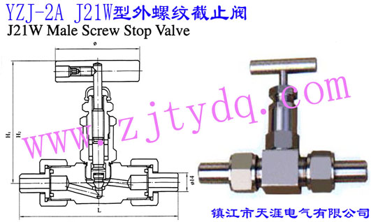 YZJ-2A J21W�����ݼy��ֹ�yYZJ-2A J21W Male Screw Stop Valve